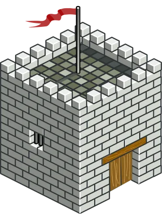 Tower Castle Flag Stickdatei