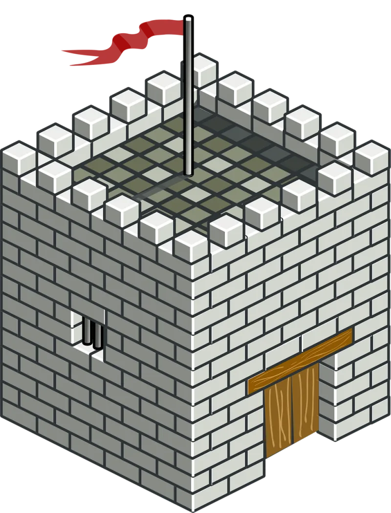 Tower Castle Flag Stickdatei – Kinder
