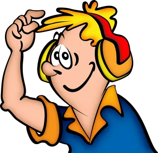 Boy Headphones Music Stickdatei