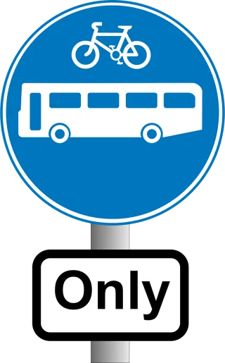 Bus Bike Road sign Stickdatei