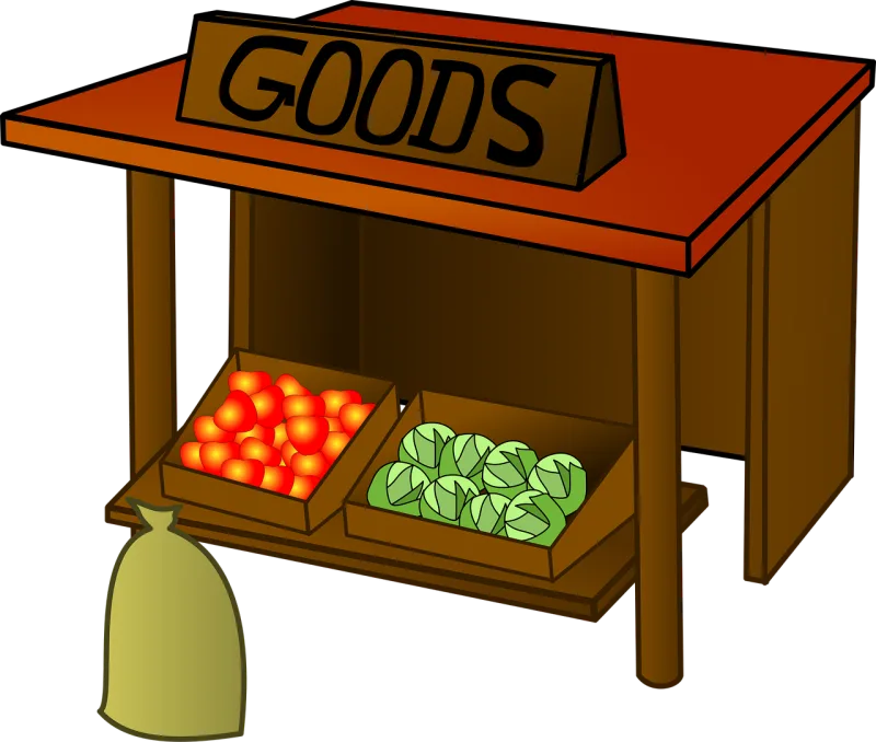 Market Goods Stall Stickdatei – Essen & Trinken