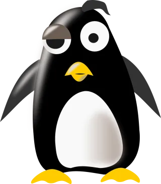 Tux Penguin Thinking Stickdatei