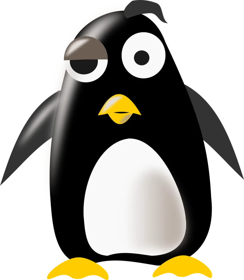 Tux Penguin Thinking Stickdatei – Tiere