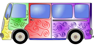 Bus Colorful Hippie Stickdatei