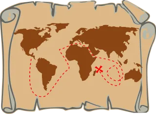 Map Parchment Pirates Stickdatei – Kinder