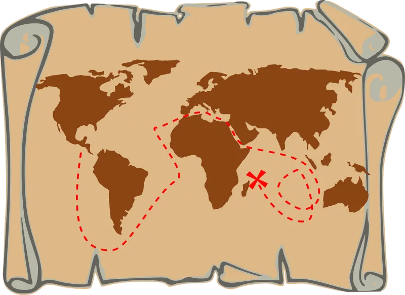 Map Parchment Pirates Stickdatei – Kinder