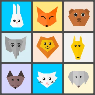 Animals Cute Flat Stickdatei – Tiere
