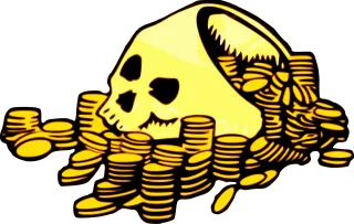 Pirate treasure Coins Money Stickdatei