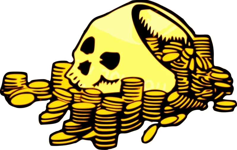 Pirate treasure Coins Money Stickdatei – Kinder