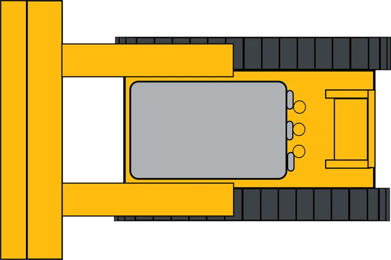 Bulldozer Caterpillar Top view Stickdatei – Fahrzeuge