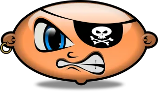 Pirate Angry Emoticon Stickdatei