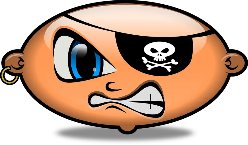 Pirate Angry Emoticon Stickdatei – Kinder