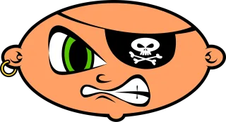 Pirate Angry Emoticon Stickdatei