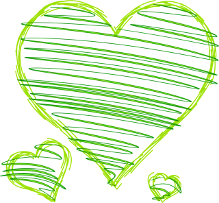 Hearts Love Green Stickdatei