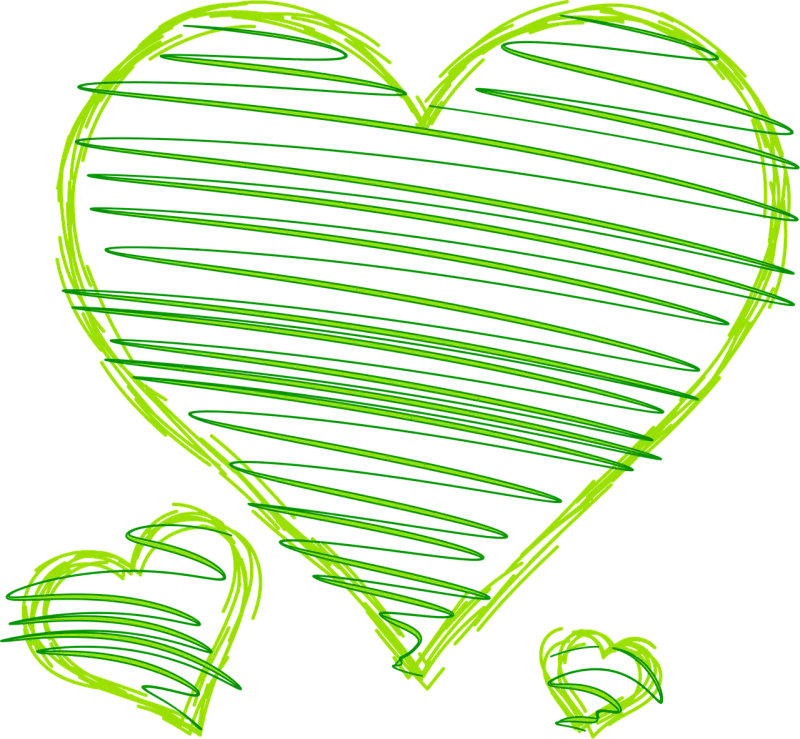 Hearts Love Green Stickdatei – Herzen & Liebe
