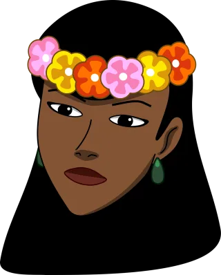 Floral wreath Female Head Stickdatei