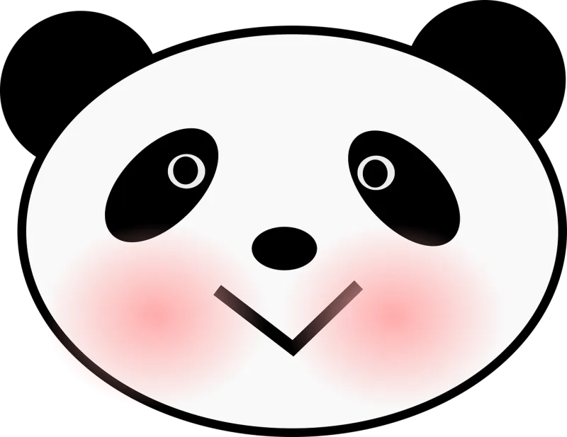 Panda Bear Face Stickdatei – Tiere