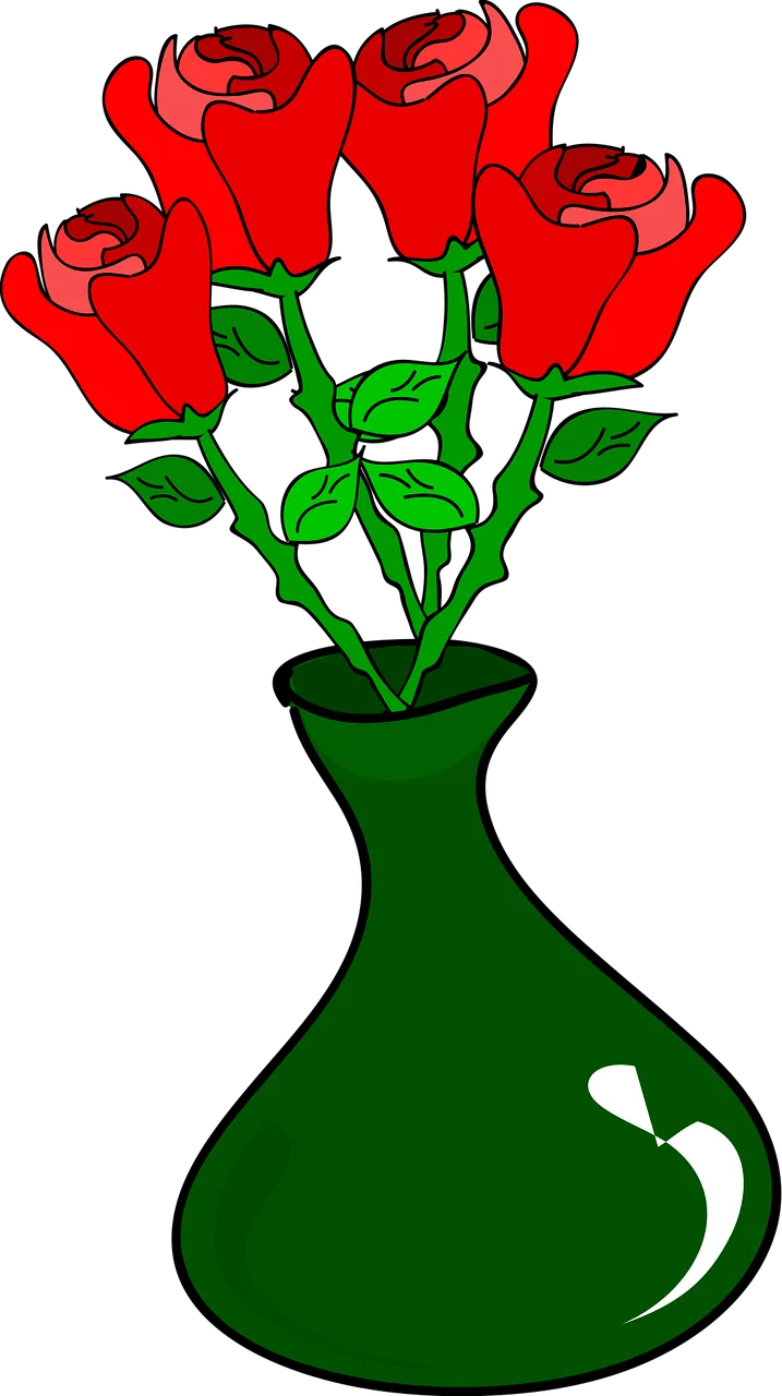 Vase Roses Beautiful flowers Stickdatei – Blumen