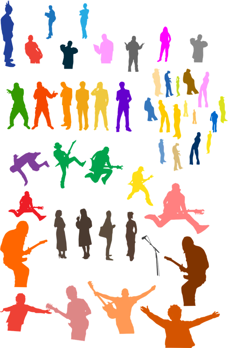 Crowd People Silhouettes Stickdatei – Musik