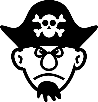 Pirate Skull and crossbones Black Stickdatei – Kinder