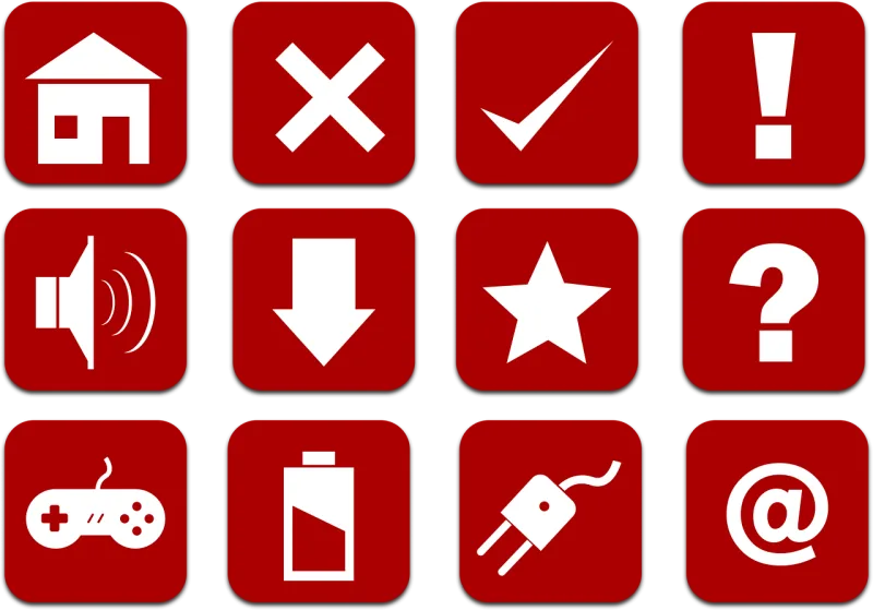Icons Set Red Stickdatei – Natur