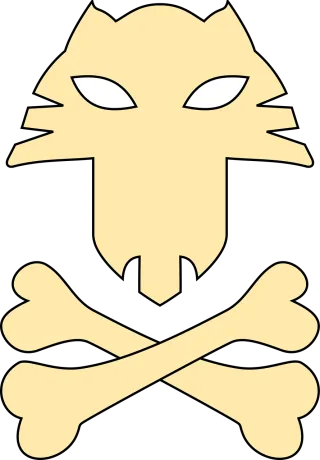 Crossbones Cat Bones Stickdatei