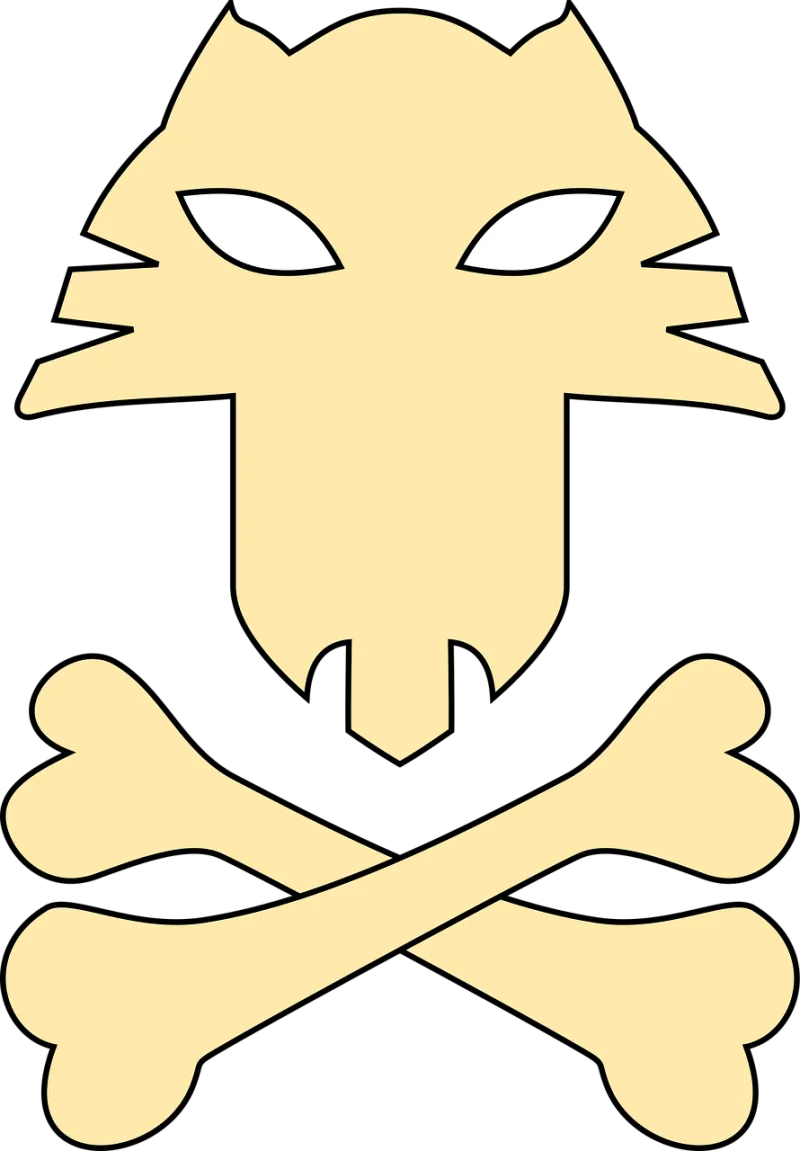 Crossbones Cat Bones Stickdatei – Kinder