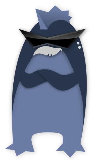 Punk Penguin Blue Stickdatei