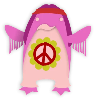 Hippie Tux Animal Stickdatei