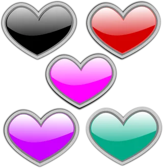 Gloss Glossy Hearts Stickdatei