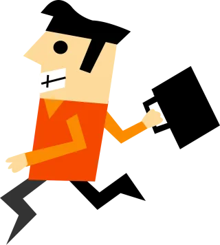 Businessman Running Briefcase Stickdatei