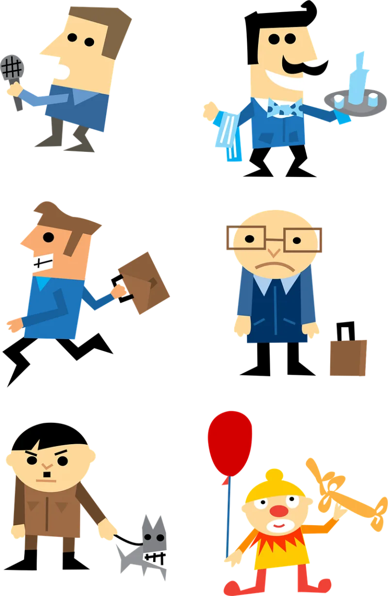 Businessman Characters Clown Stickdatei – Kinder
