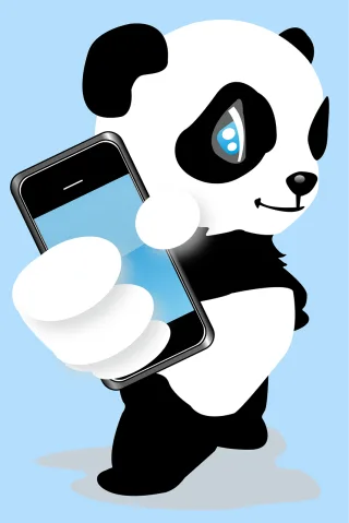 Panda Bear Blue Stickdatei