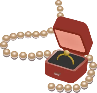 Jewel case Pearl necklace Jewel box Stickdatei