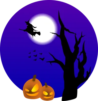 Halloween Bats Full moon Stickdatei
