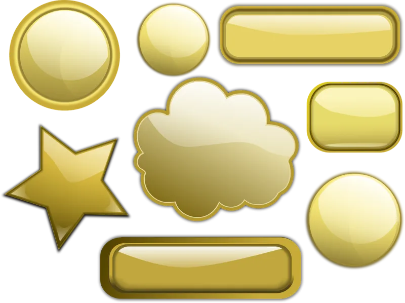 Buttons Gold Glossy Stickdatei – Natur