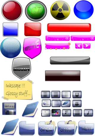 Buttons Glossy Shield Stickdatei