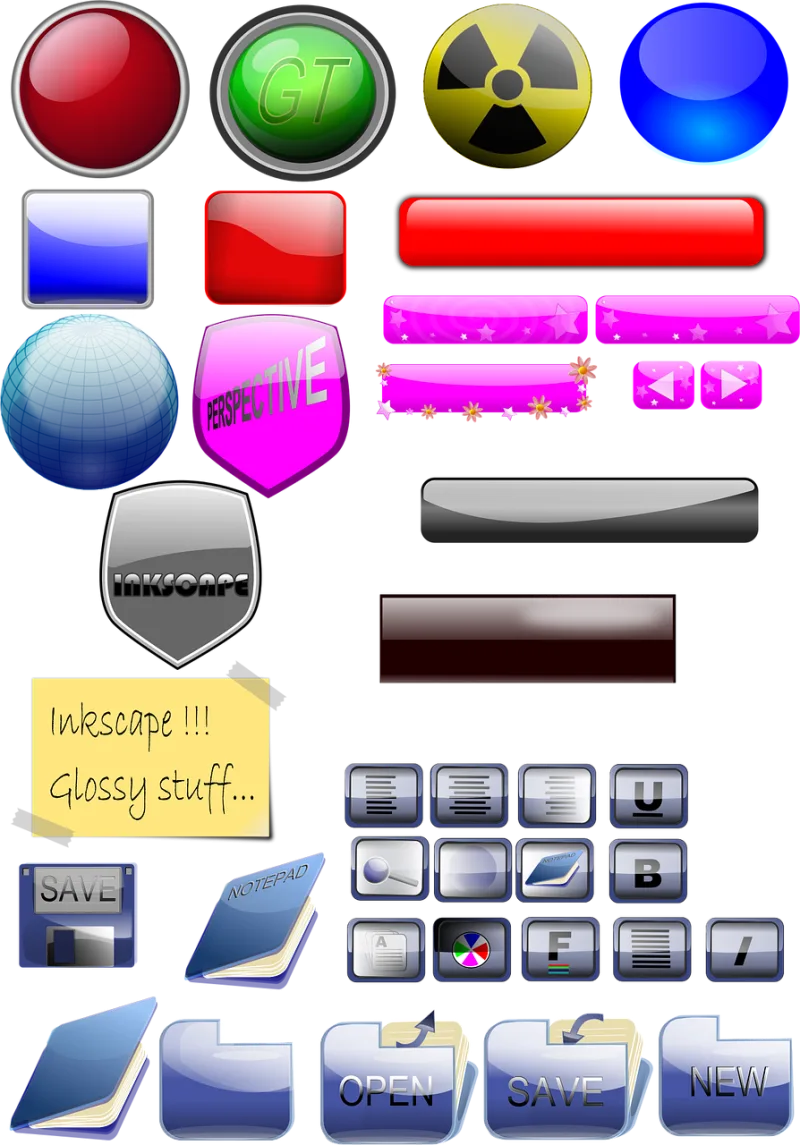 Buttons Glossy Shield Stickdatei – Musik