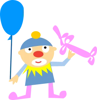 Clown Balloon Character Stickdatei