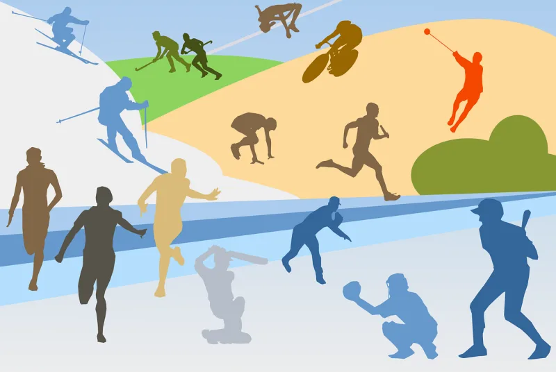Sports Athletics Collage Stickdatei – Sport