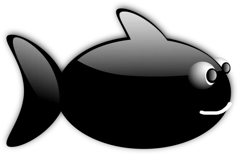 Fish Glossy Black Stickdatei – Sport