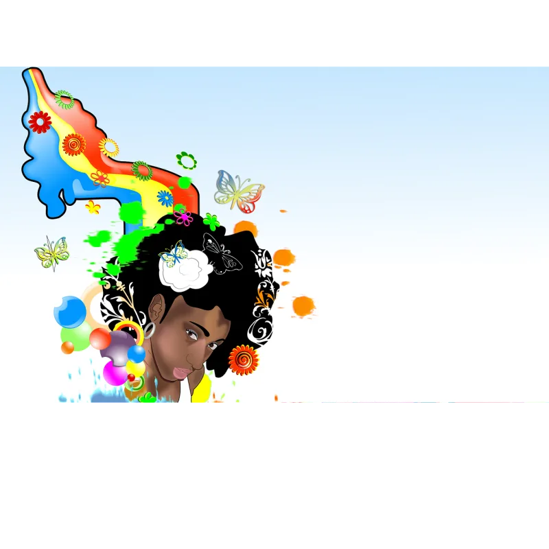 Black Afroamerican Nature Stickdatei – Kinder
