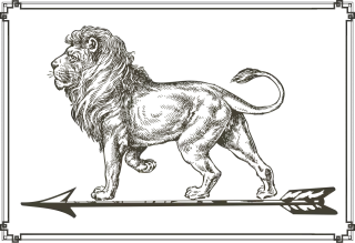 Lion Arrow Nature Stickdatei