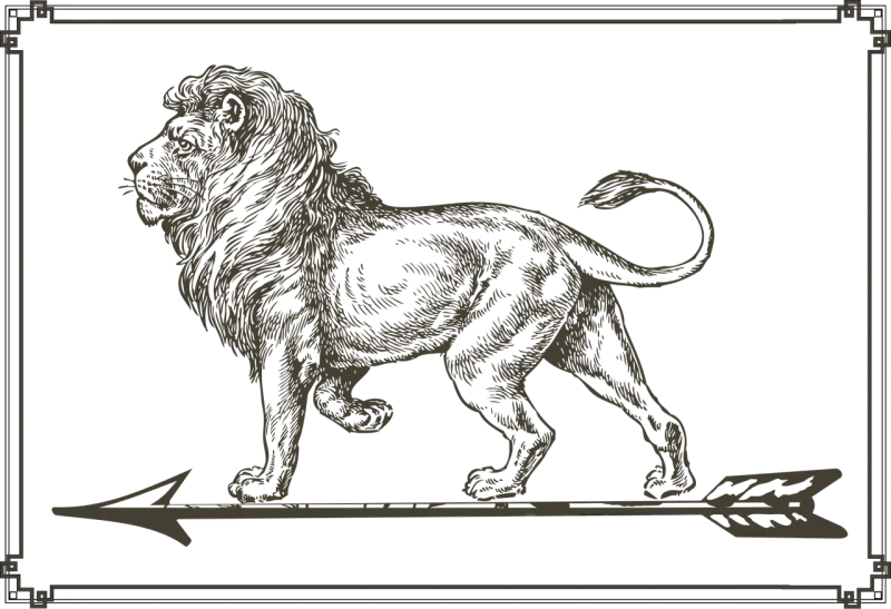 Lion Arrow Nature Stickdatei – Tiere