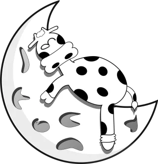 Cow Nature Moon Stickdatei