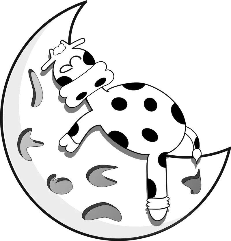 Cow Nature Moon Stickdatei – Natur