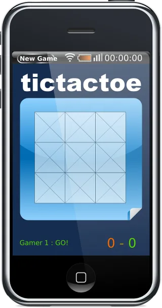 Smartphone Tictactoe App Stickdatei