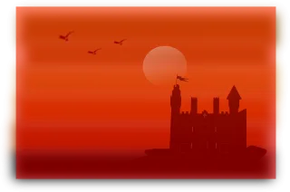 Castle Sunset Haunted Stickdatei