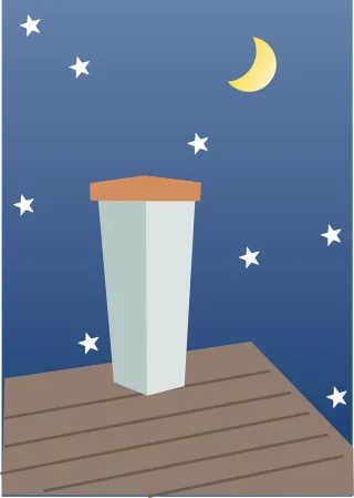Chimney Moon Night Stickdatei
