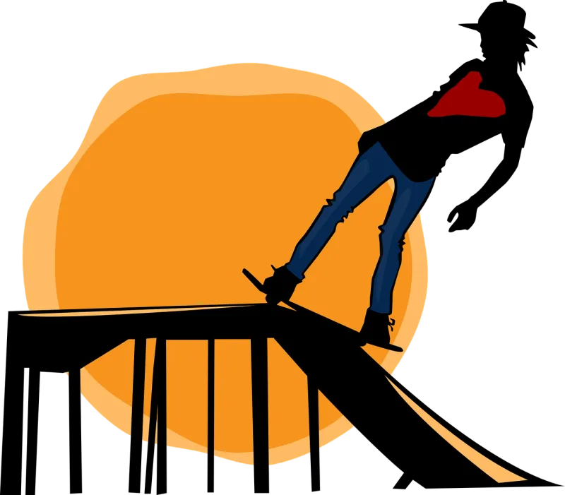 Skater Skateboard Sunset Stickdatei – Natur